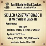 skilled assistant grade ii fitter welder job tamil nadu 2025